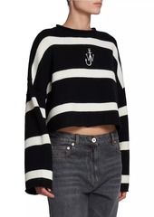 JW Anderson Stripe Anchor Wool-Cashmere Sweater