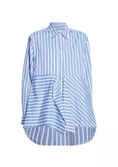 JW Anderson Stripe Cotton Peplum Drap Shirt
