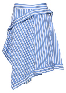 JW Anderson Striped Cotton Asymmetric Midi Skirt