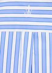 JW Anderson Striped Cotton Poplin Peplum Drape Shirt