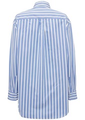 JW Anderson Striped Cotton Poplin Peplum Drape Shirt
