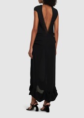 JW Anderson Twisted Drape Sheer Long Dress