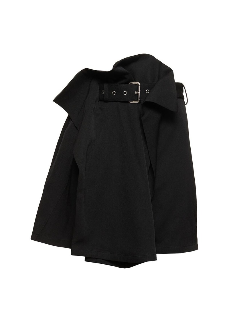 JW Anderson Wool Gabardine Fold-over Mini Skirt