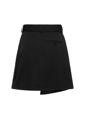 JW Anderson Wool Gabardine Fold-over Mini Skirt