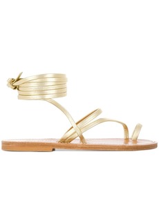 K. Jacques ankle fastened flat sole summer sandals