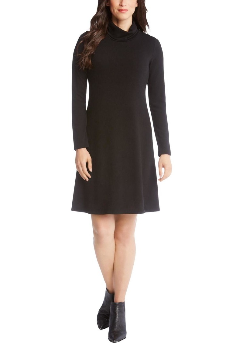 Karen Kane Blue Ice Womens Cowl Neck Mid Calf Sweaterdress