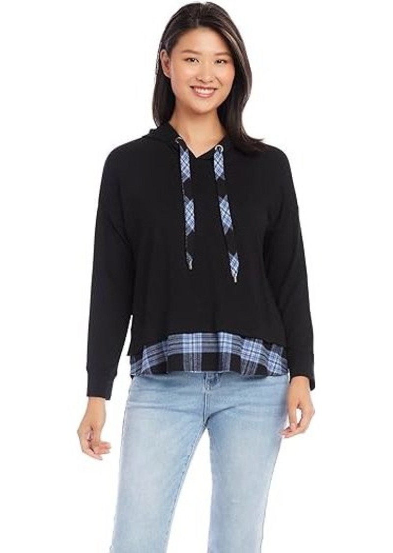 Karen Kane Contrast Hem Hoodie