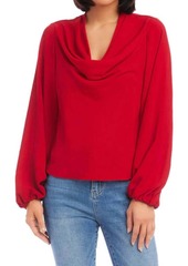 Karen Kane Cowl Neck Top In Red