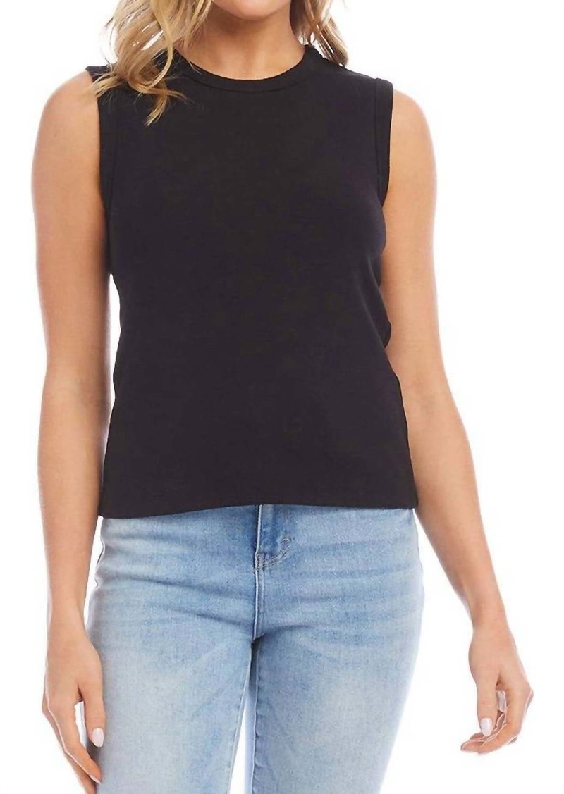 Karen Kane Crewneck Tank Top In Black