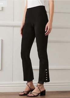 Karen Kane Cropped Button-Up Hem Pant In Black