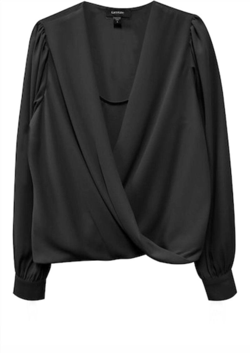 Karen Kane Drape Front Top In Black