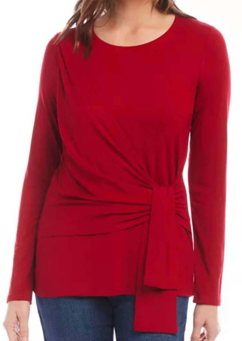 Karen Kane Drape Front Top In Red