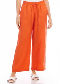 Karen Kane Drawstring Wide Leg Pants In Orange