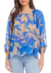 Karen Kane Abstract Print Blouson Sleeve Top at Nordstrom