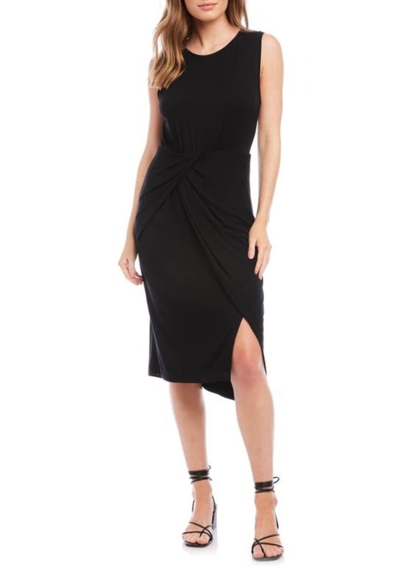 Karen Kane Asymmetric Drape Midi Dress
