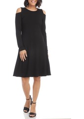 Karen Kane Cold Shoulder Long Sleeve Jersey A-Line Dress
