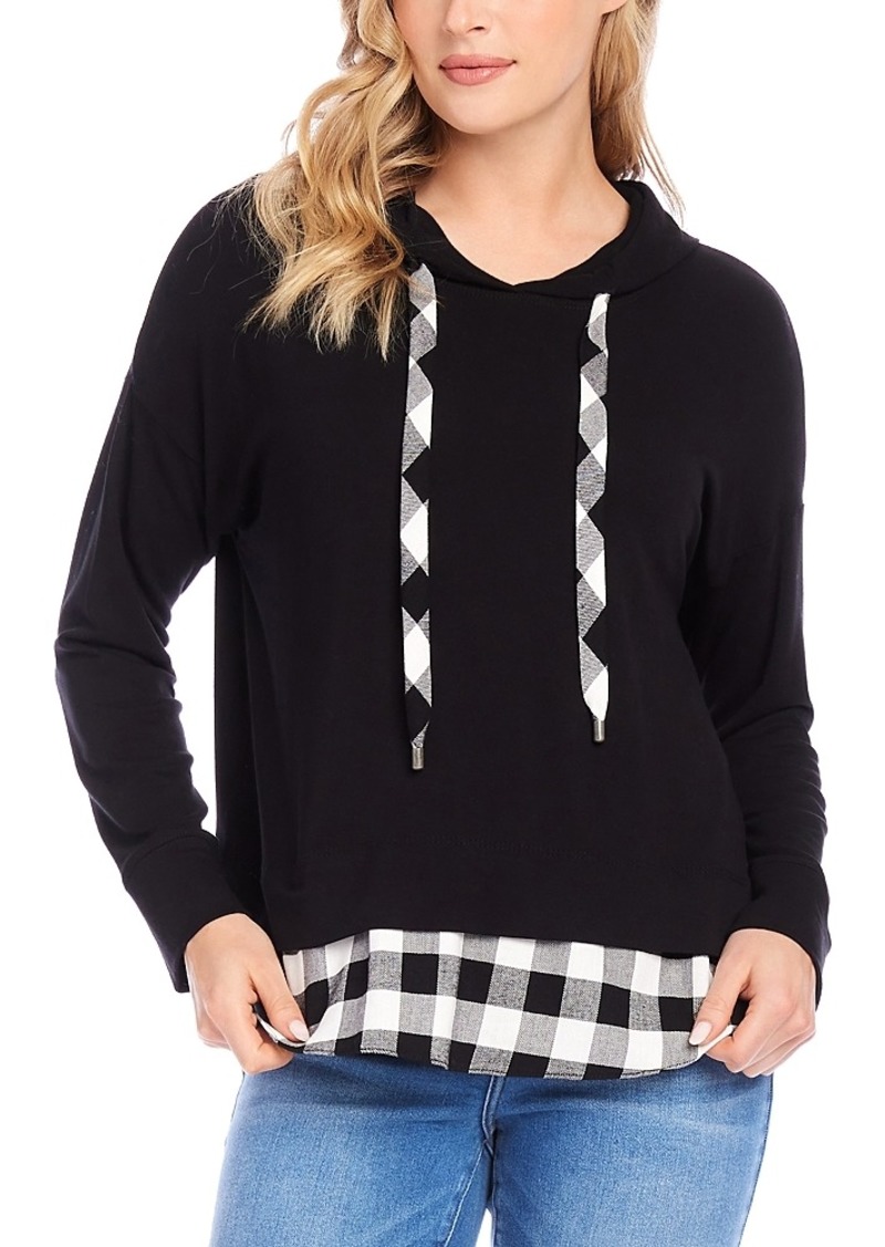 Karen Kane Contrast Hem Hoodie