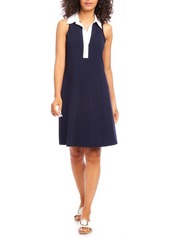 Karen Kane Contrast Placket Sleeveless A-Line Dress