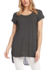 Karen Kane Contrast Shirttail Top in Stripe at Nordstrom