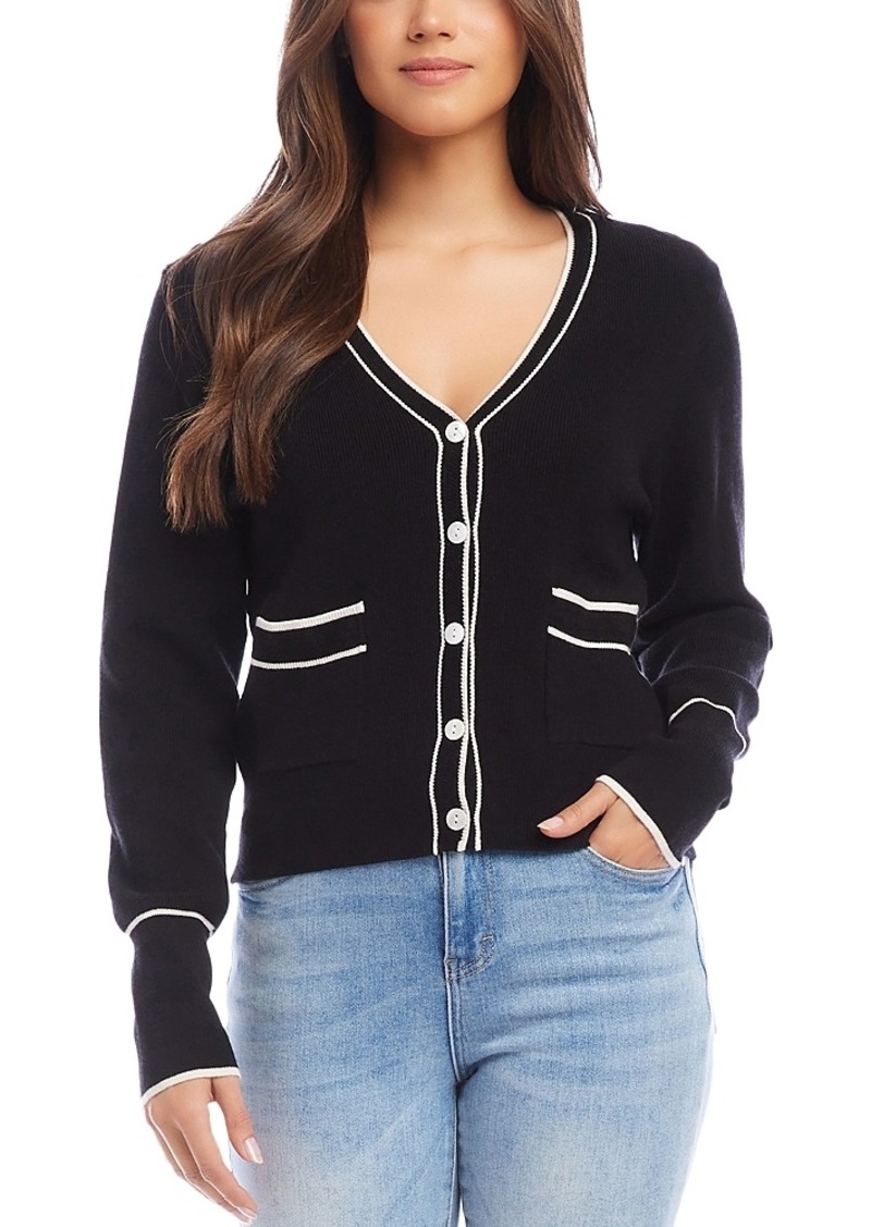 Karen Kane Contrast Trim Cardigan