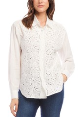 Karen Kane Embroidered Button Front Shirt