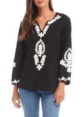 Karen Kane Embroidered Cotton Tunic Top