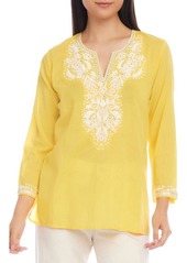 Karen Kane Embroidered Cotton Tunic Top