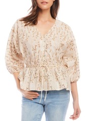 Karen Kane Embroidered Peplum Top