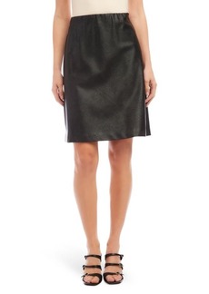 Karen Kane Faux Leather A-Line Skirt