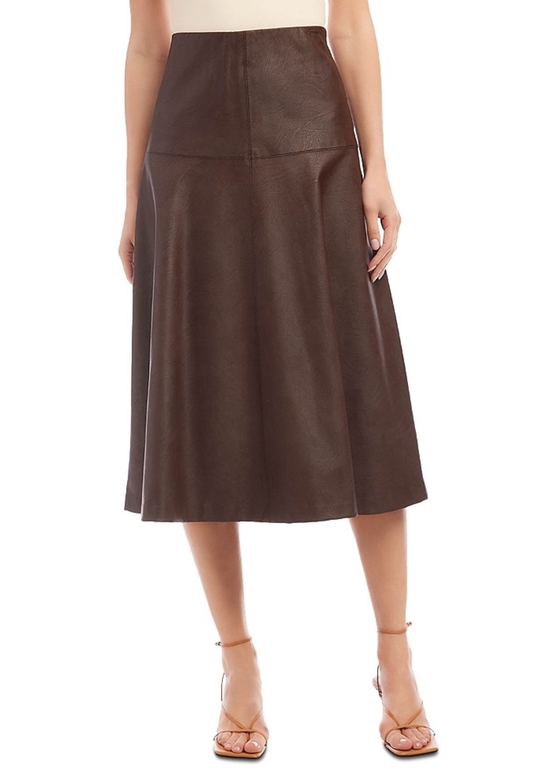 Karen Kane Faux Leather Midi Skirt