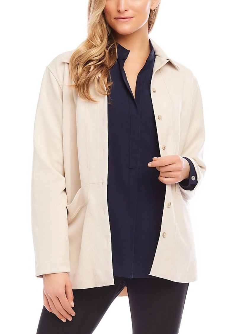 Karen Kane Faux Suede Shirt Jacket