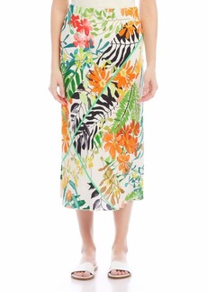 Karen Kane Floral Print Bias Cut Midi Skirt