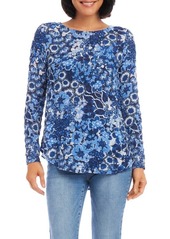 Karen Kane Floral Textured Shirttail Top