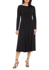 Karen Kane Kate Long Sleeve Jersey Midi Dress in Black at Nordstrom Rack