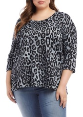 Karen Kane Leopard Print Shirttail Top (Plus Size)