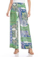 Karen Kane Paisley Print High Waist Wide Leg Pants at Nordstrom