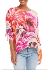 Karen Kane Print Handkerchief Hem Top