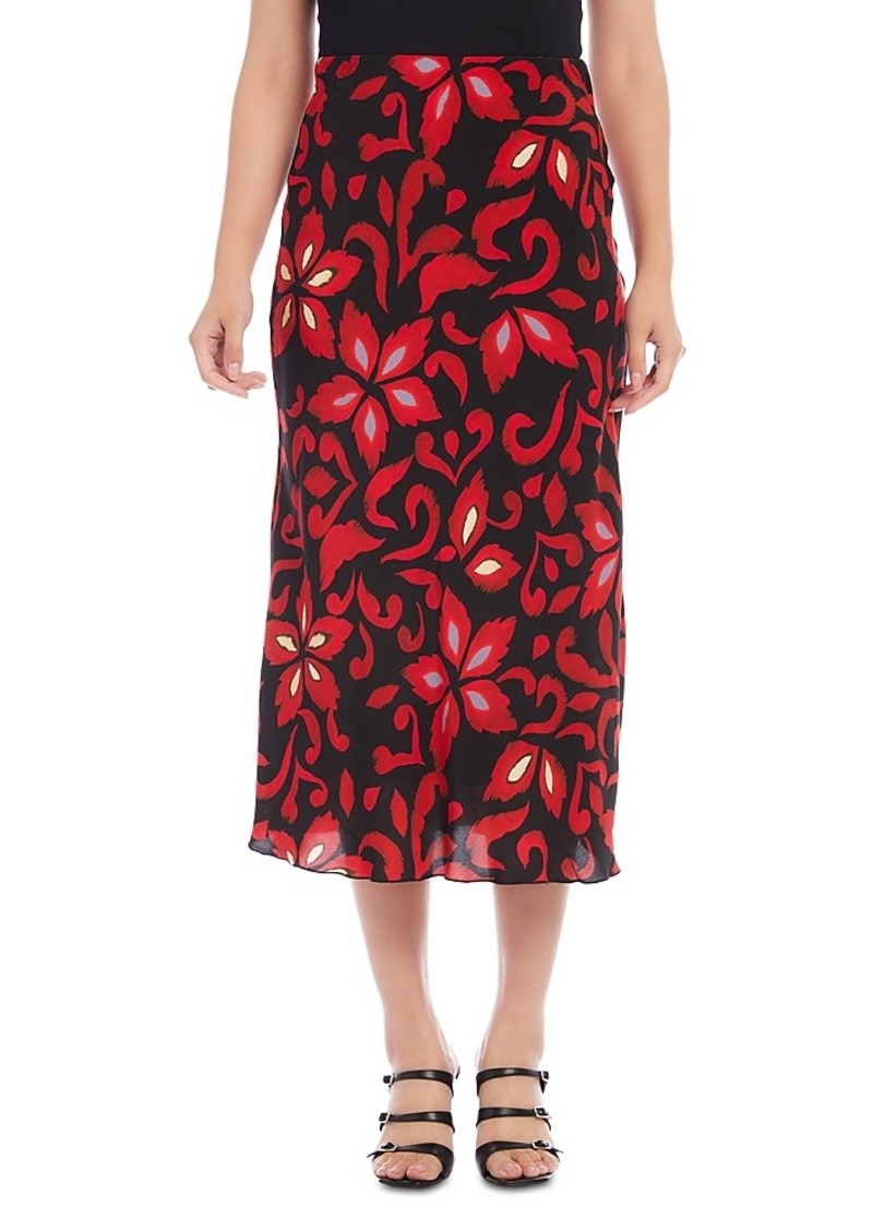 Karen Kane Printed Bias Cut Midi Skirt