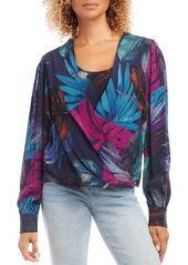 Karen Kane Printed Drape Front Top