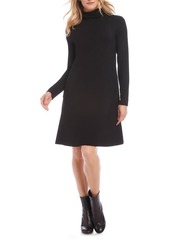 Karen Kane Quinn Long Sleeve Turtleneck Dress in Black at Nordstrom