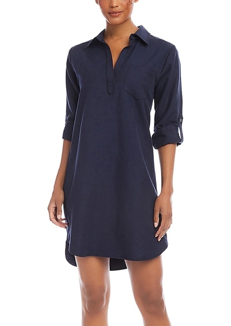 Karen Kane Roll Sleeve Shirt Dress