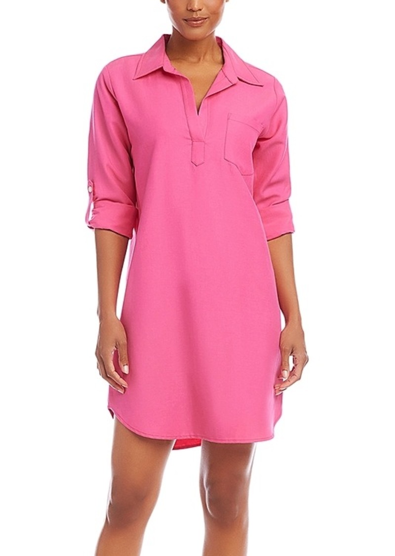 Karen Kane Roll Sleeve Shirt Dress