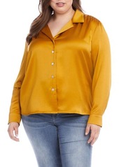 Karen Kane Satin Button-Up Shirt
