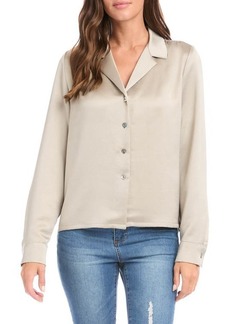 Karen Kane Satin Button-Up Shirt