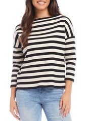 Karen Kane Stripe Rib Stretch Cotton Top