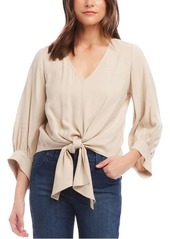 Karen Kane Tie Front Blouson Sleeve Top