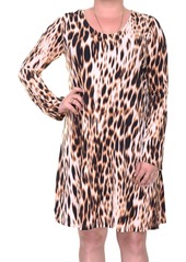Karen Kane Women's Blurred Cheetah Taylor Dress  L