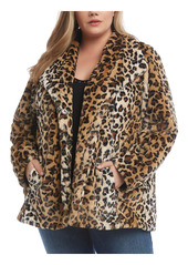 Karen Kane Women's Plus Size  Faux Fur Coat