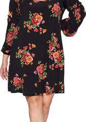 Karen Kane Women's Plus Size Smocked Sleeve Taylor Dress
