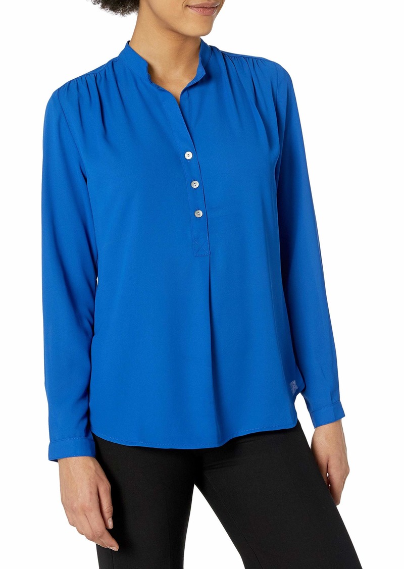 Karen Kane Women's Shirred Henley TOP  XS